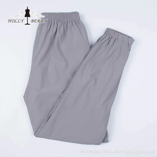 Loose Sports Running Pants Women men Black Gray with Pocket Elastic Waist
